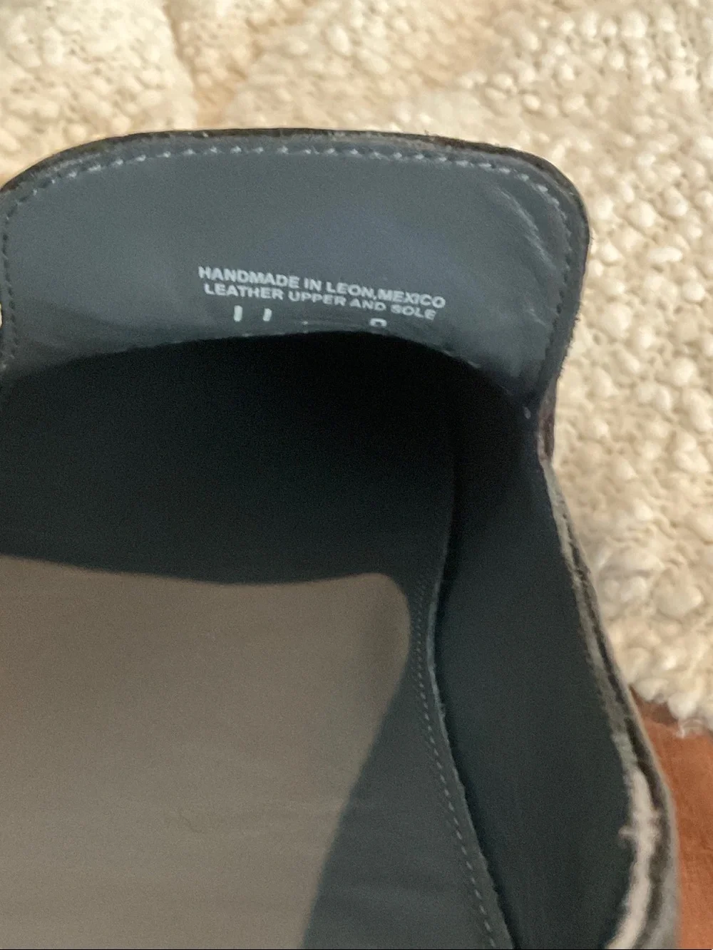 Tecovas Black Leather Slip-On Loafers with Textured Finish